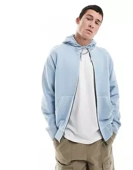 Carhartt WIP – Duster – Худи синего цвета Dyed с молнией и надписью