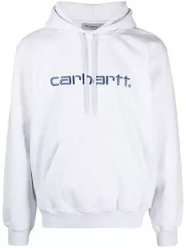 Carhartt WIP джерси с капюшоном и вышитым логотипом, серый