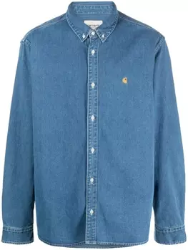 Carhartt WIP джинсовая рубашка с вышитым логотипом, синий