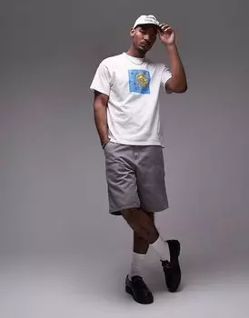 Carhartt WIP джинсовые шорты с двойными наколенниками в выстиранном сером цвете