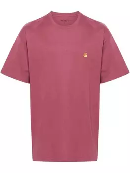Carhartt WIP футболка Chase с вышитым логотипом, розовый