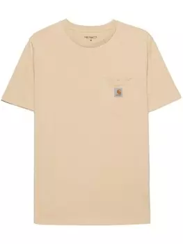 Carhartt WIP футболка из хлопка с карманом WIP, нейтральный цвет