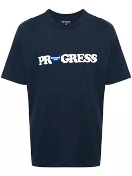 Carhartt WIP футболка с надписью, синий