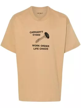 Carhartt WIP футболка Strange Screw из органического хлопка с надписью, коричневый