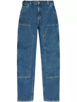 Carhartt WIP хлопковые джинсы с заплатками, синий
