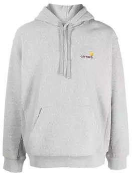 Carhartt WIP худи с вышитым логотипом, серый