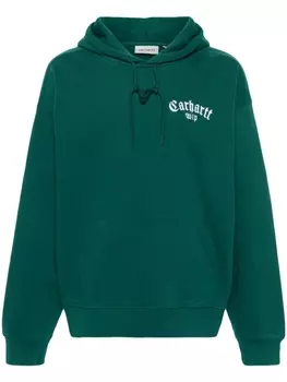 Carhartt WIP худи с вышитым логотипом, зеленый