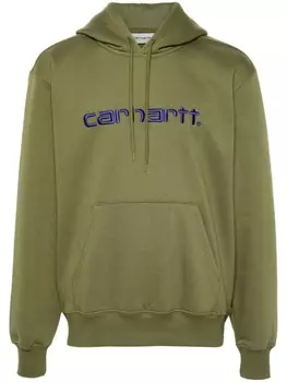 Carhartt WIP худи с вышитым логотипом, зеленый