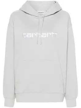 Carhartt WIP худи W' Hooded с вышитым логотипом, серый