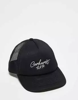 Carhartt WIP – Кепка дальнобойщика черного цвета с подписанным логотипом