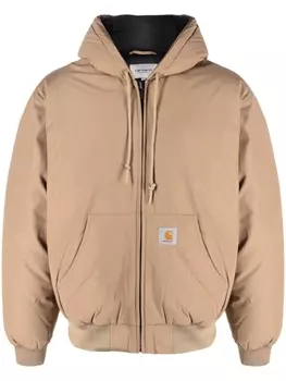 Carhartt WIP куртка Active с капюшоном и логотипом, нейтральный цвет
