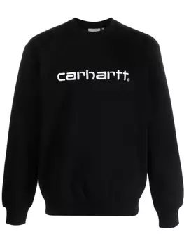 Carhartt WIP logo-embroidered crew-neck sweatshirt, черный