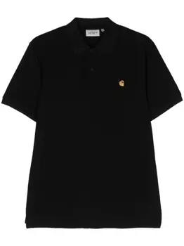 Carhartt WIP рубашка поло с вышитым логотипом, черный