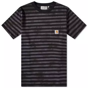 Carhartt WIP Scotty Футболка с карманами в хромированную полоску, черный
