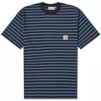 Carhartt WIP Seidler Футболка с полосками и карманами, черный