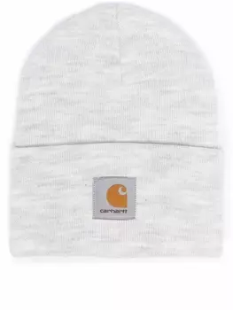 Carhartt WIP шапка бини с нашивкой-логотипом, серый