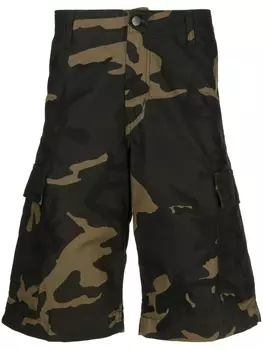 Carhartt WIP шорты карго с камуфляжным принтом, зеленый
