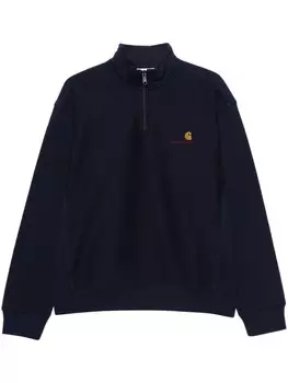 Carhartt WIP толстовка Half Zip American Script, синий