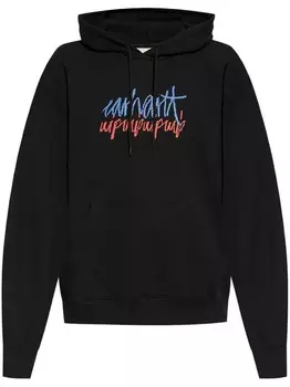 Carhartt WIP толстовка с капюшоном из хлопка с графическим принтом, черный