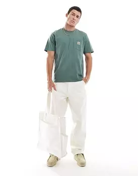 Carhartt WIP – зеленая футболка с карманом