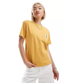 Carhartt WIP – желтая футболка с карманом