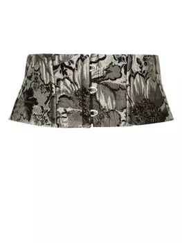 Carine Gilson корсет с цветочным узором, нейтральный цвет