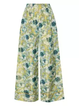 Carine Gilson пижамные брюки с завышенной талией, зеленый