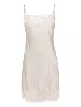 Carine Gilson шелковое платье-комбинация с кружевом Calais-Caudry, серый