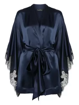 Carine Gilson шелковый халат, синий