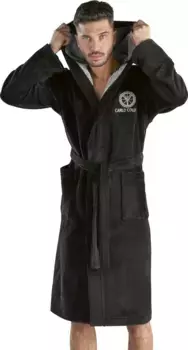 CARLO COLUCCI мужской халат "Como" (1 шт.), с контрастным воротником, черный