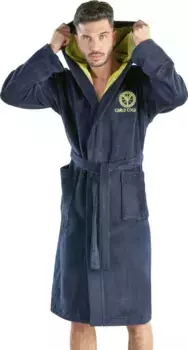 CARLO COLUCCI мужской халат "Como" (1 шт.), с контрастным воротником, цвет морской волны