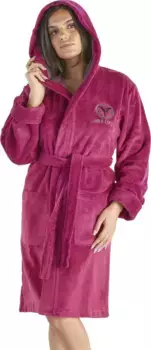 CARLO COLUCCI женский халат "Como" (1 шт.), с контрастным воротником, фуксия