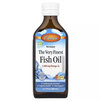 Carlson, Norwegian, рыбий жир высшего качества, персиковый, 200 мл (6,7 жидк. Унции)