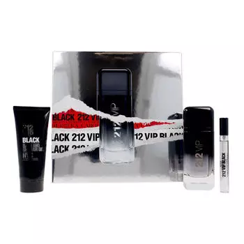 Carolina Herrera 212 VIP Black мужской набор: парфюмированная вода, 100 мл + парфюмированная вода, 10 мл + гель для душа, 100 мл