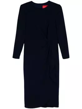 Carolina Herrera драпированное платье миди, синий