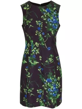 Carolina Herrera платье с цветочным принтом, черный