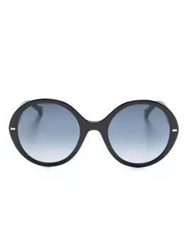 Carolina Herrera солнцезащитные очки в круглой оправе с логотипом, черный