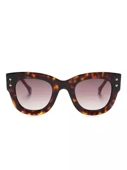 Carolina Herrera солнцезащитные очки в круглой оправе, коричневый