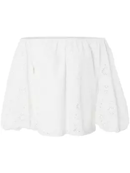 Carolina Herrera топ Eyelet с открытыми плечами, белый