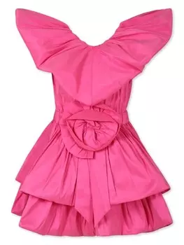 Caroline Bosmans мини-платье с аппликацией, розовый