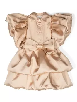 Caroline Bosmans пышное платье с бантом, нейтральный цвет