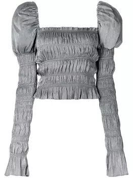 Caroline Constas топ Delilah со сборками, серебристый