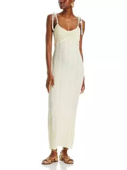 Carra Женское вязаное крючком Макси облегающее платье Line & Dot, слоновая кость