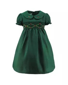 Carriage Boutique Платье из шелкового атласа с цветочным принтом, зеленый