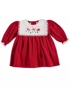 Carriage Boutique Рождественское платье с оленями, белый