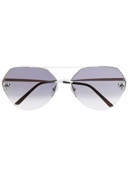 Cartier Eyewear декорированные солнцезащитные очки, серебристый