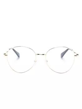 Cartier Eyewear logo-engraved round-frame glasses, золотистый