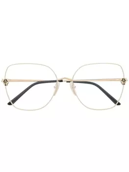 Cartier Eyewear массивные очки с гравировкой, золотистый