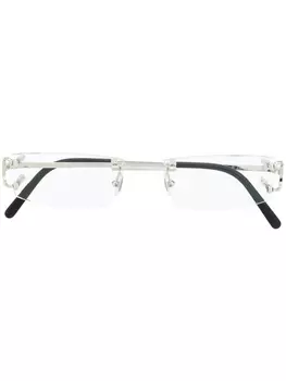 Cartier Eyewear очки без оправы с прямоугольными линзами, серебристый
