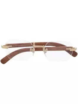 Cartier Eyewear очки CT0377O в безободковой оправе, коричневый